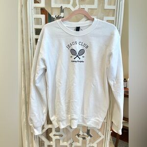 Jesus Club tennis making disciples White Crewneck Sweatshirt, custom made